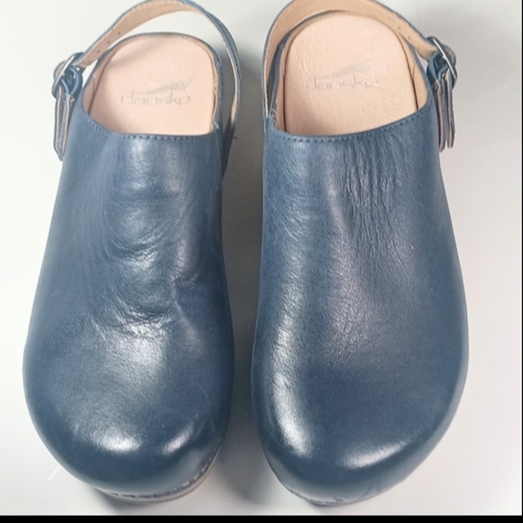 Dansko Blue Leather Mules with Comfort and Style - Picture 10 of 11